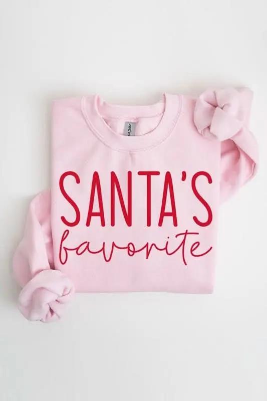 Santa's Favorite Graphic Fleece Sweatshirts - Love Salve
